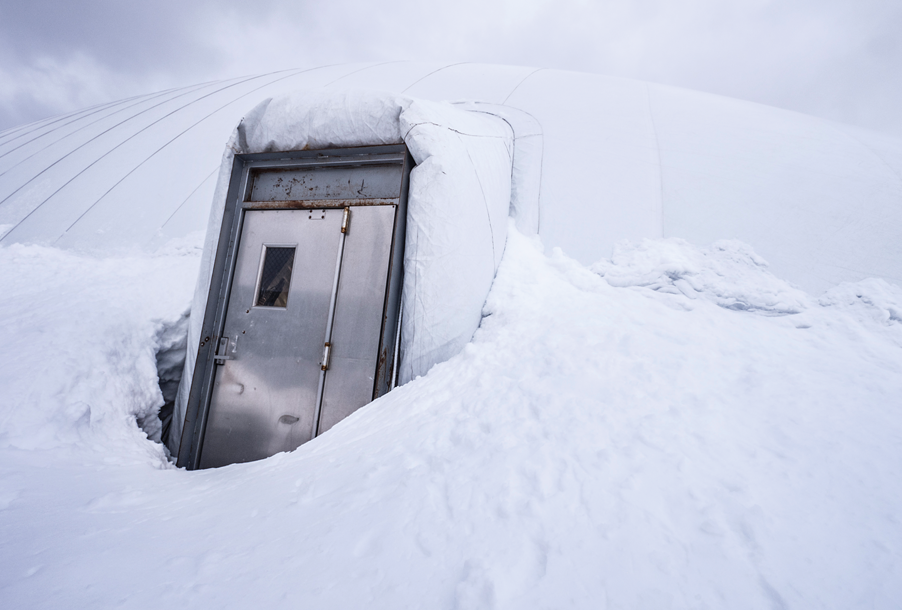 The dome covered in snow after a large storm